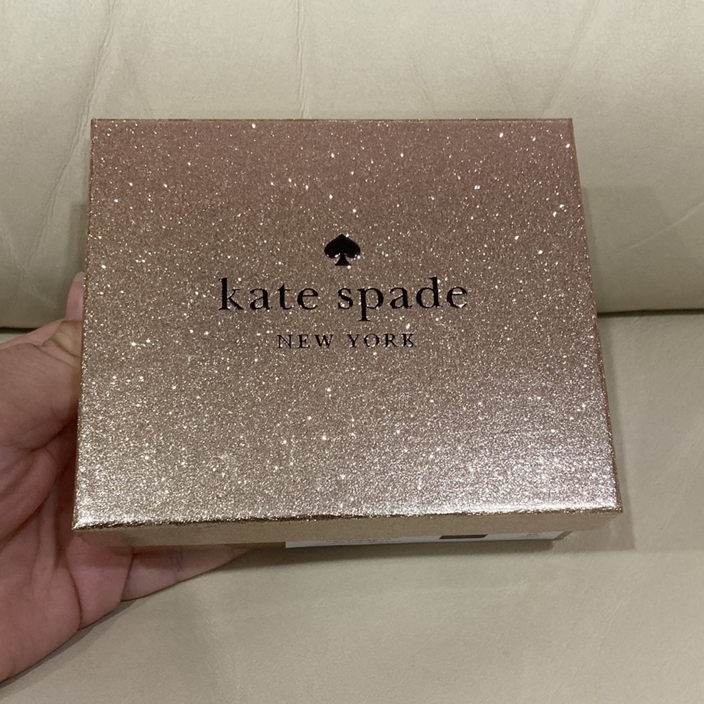 NWT Kate Spade Black Sparkle Glitter Glimmer Boxed Small Slim Card Holder Wallet - Picture 13 of 15